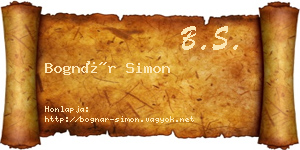 Bognár Simon névjegykártya