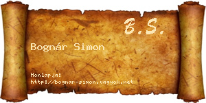 Bognár Simon névjegykártya