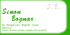 simon bognar business card